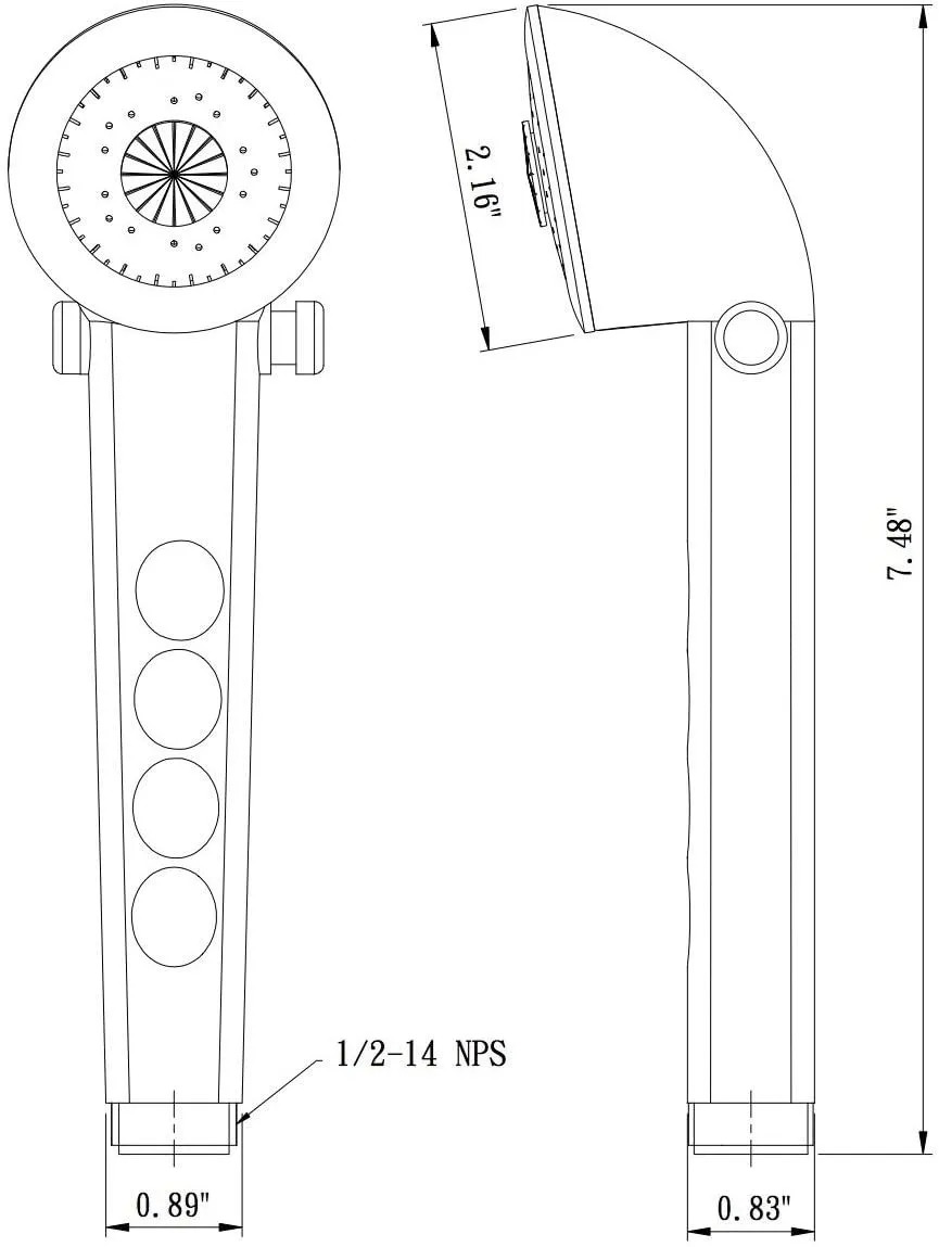 RV Hand Held Shower Wand - Bla